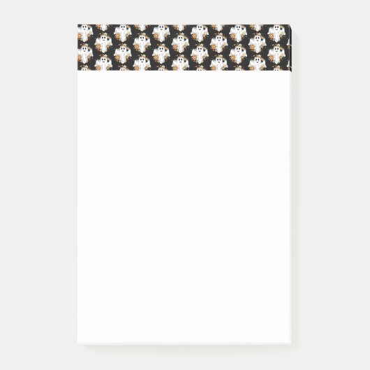 Happy Ghost Retro Hippie Vibe Pattern Post-it® Notes (Voorkant)