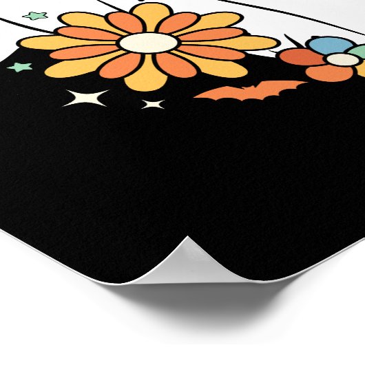 Happy Ghost Retro Hippie Vibe Poster (Hoek)