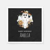 Happy Ghost Retro Hippie Vibe Servet (Voorkant)