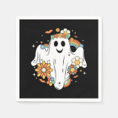 Happy Ghost Retro Hippie Vibe Servet (Voorkant)