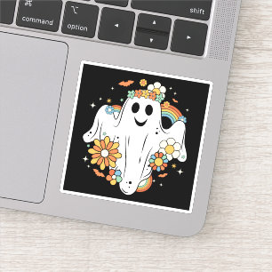 Happy Ghost Retro Hippie Vibe Sticker