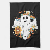 Happy Ghost Retro Hippie Vibe Theedoek (Verticaal)