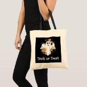 Happy Ghost Retro Hippie Vibe Tote Bag (Voorkant (product))