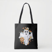 Happy Ghost Retro Hippie Vibe Tote Bag (Voorkant)