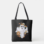 Happy Ghost Retro Hippie Vibe Tote Bag (Achterkant)