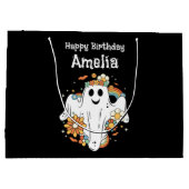 Happy Ghost Retro Hippie Vibe Verjaardag Groot Cadeauzakje (Achterkant)