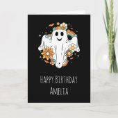 Happy Ghost Retro Hippie Vibe Verjaardag Kaart (Voorkant)
