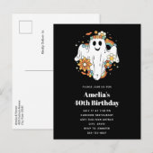 Happy Ghost Retro Hippie Vibe Verjaardag Uitnodiging Briefkaart (Voorkant / Achterkant)