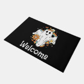 Happy Ghost Retro Hippie Vibe Welkom Deurmat (Schuin)