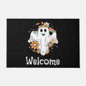 Happy Ghost Retro Hippie Vibe Welkom Deurmat (Voorkant)