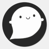 Happy Ghost Ronde Sticker (Voorkant)