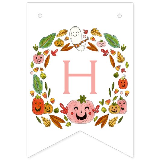 Happy Ghosts Boothday met foto roze verjaardag Vlaggetjes (Tweede vlag)