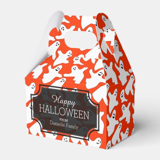Happy Ghosts Halloween Treft Box Bedankdoosjes (Voorkant Zijde)