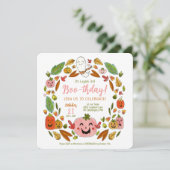 Happy Ghosts Pink Halloween Birthday Kaart (Staand voorkant)