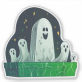 Happy Ghosts van het kerkhof Sticker (Voorkant)