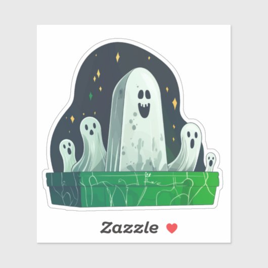 Happy Ghosts van het kerkhof Sticker (Vel)