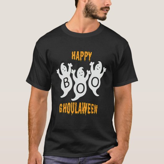 Happy Ghoulaween Halloween Cute Ghosts Trio With B T-shirt (Voorkant)