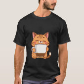 Happy Ginger Cat Hugging Coffee Mug Peace ✨🐾☕ T-shirt (Voorkant)