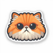 Happy Ginger Fluffy Cat – Schattige en vriendelijk Sticker (Voorkant)