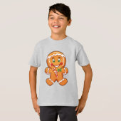 Happy Gingerbread Cookie – Kids Christmas Tee T-shirt (Voorkant volledig)