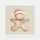 Happy Gingerbread Cookie met Santa Hat Servet (Voorkant)
