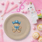 Happy Gingerbread Cowboy Baby shower Papieren Bordje (Feest)