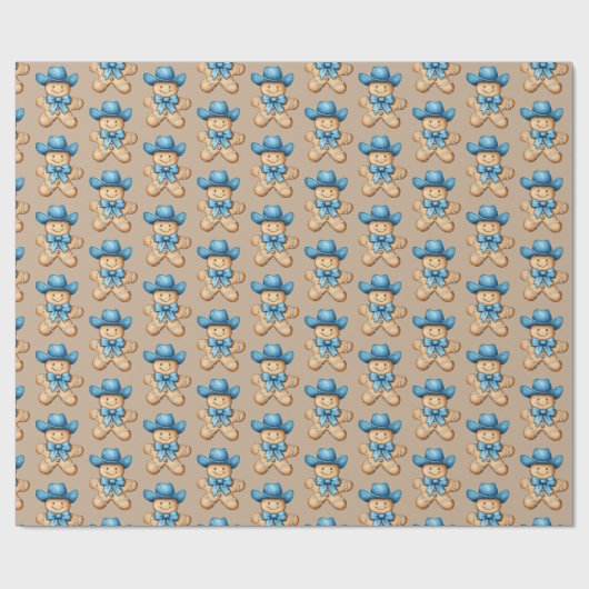 Happy Gingerbread Cowboy Cadeaupapier (Vlak)