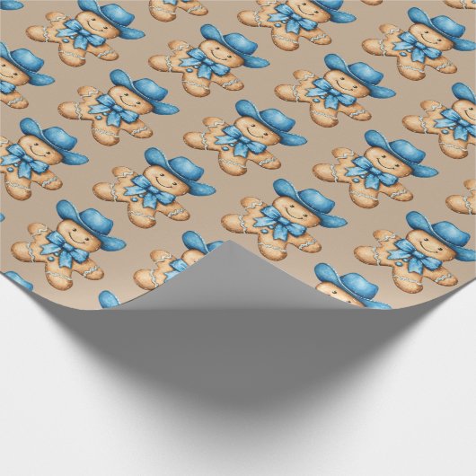 Happy Gingerbread Cowboy Cadeaupapier (Hoek)