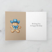 Happy Gingerbread Cowboy Verjaardag Kaart (Binnen)