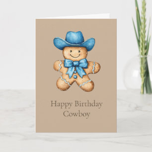 Happy Gingerbread Cowboy Verjaardag Kaart