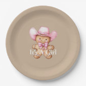 Happy Gingerbread Cowgirl Baby shower Papieren Bordje (Voorkant)