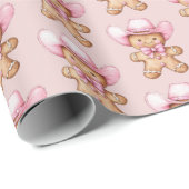 Happy Gingerbread Cowgirl Christmas Cadeaupapier (Rol Hoek)