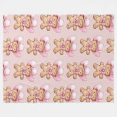 Happy Gingerbread Cowgirl Christmas Fleece Deken (Voorkant (Horizontaal))