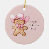 Happy Gingerbread Cowgirl Christmas Keramisch Ornament (Voorkant)