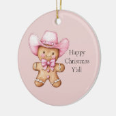Happy Gingerbread Cowgirl Christmas Keramisch Ornament (Links)