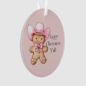 Happy Gingerbread Cowgirl Christmas Ornament (voorkant)