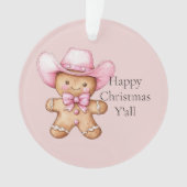 Happy Gingerbread Cowgirl Christmas Ornament (voorkant)