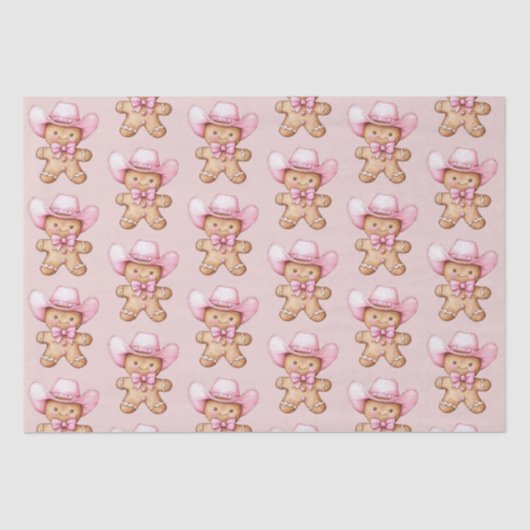 Happy Gingerbread Cowgirl Christmas Tissuepapier (Voorkant)