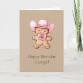 Happy Gingerbread Cowgirl Verjaardag Kaart (Voorkant)