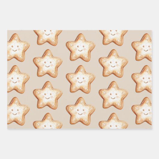 Happy Gingerbread en Star Cookie Inpakpapier Vel (Voorkant 3)