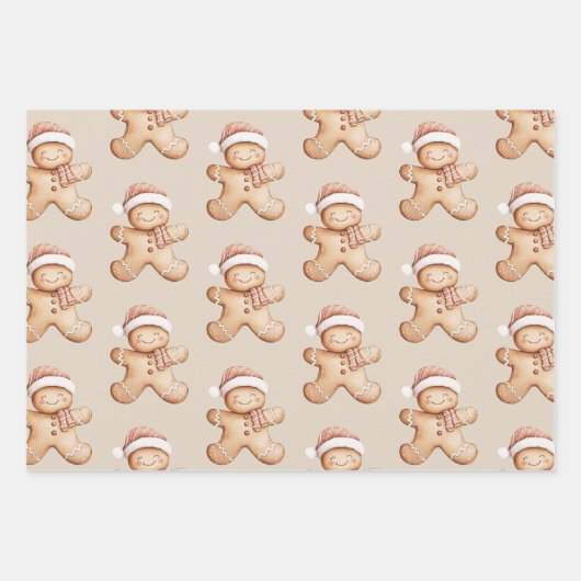 Happy Gingerbread en Star Cookie Inpakpapier Vel (Voorkant)