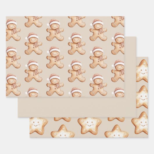 Happy Gingerbread en Star Cookie Inpakpapier Vel (Set)