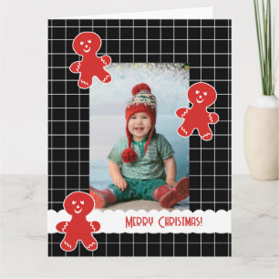 Happy Gingerbread Man aangepaste kerstfoto Kaart