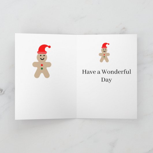 Happy Gingerbread Man Editable Christmas Kaart (Binnen)