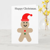 Happy Gingerbread Man Editable Christmas Kaart (Gele Bloem)