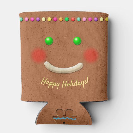 Happy Gingerbread Man Face Blikjeskoeler (Achterkant)