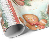 Happy Gingerbread Man Gingerbread House Cadeaupapier (Rol Hoek)