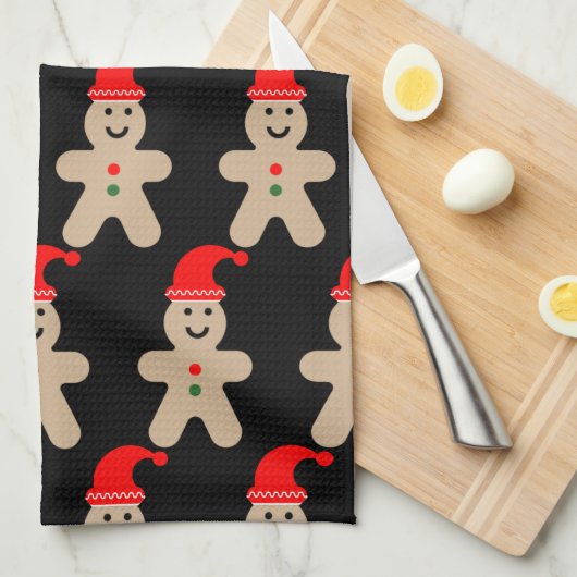 Happy Gingerbread man Winter Theedoek (Quarter Fold)