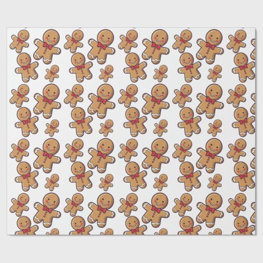 Happy Gingerbread Mannen Cadeaupapier (Vlak)