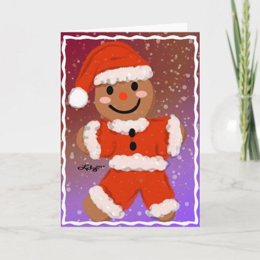 Happy Gingerbread Santa Kaart (Voorkant)